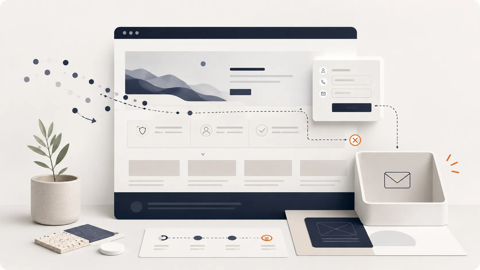 Visual guide showing why service business websites fail to generate enquiries